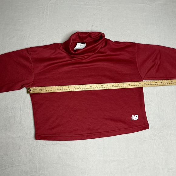New Balance Red Turtleneck Cropped Pullover Sweatshirt Athletic Women's M - Picture 5 of 8